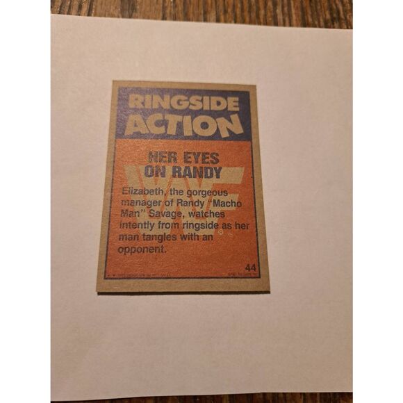 Vintage 1987 WWF Macho Man Randy Savage Elizabeth Sticker Puzzle Trading Card 4 - Picture 2 of 2